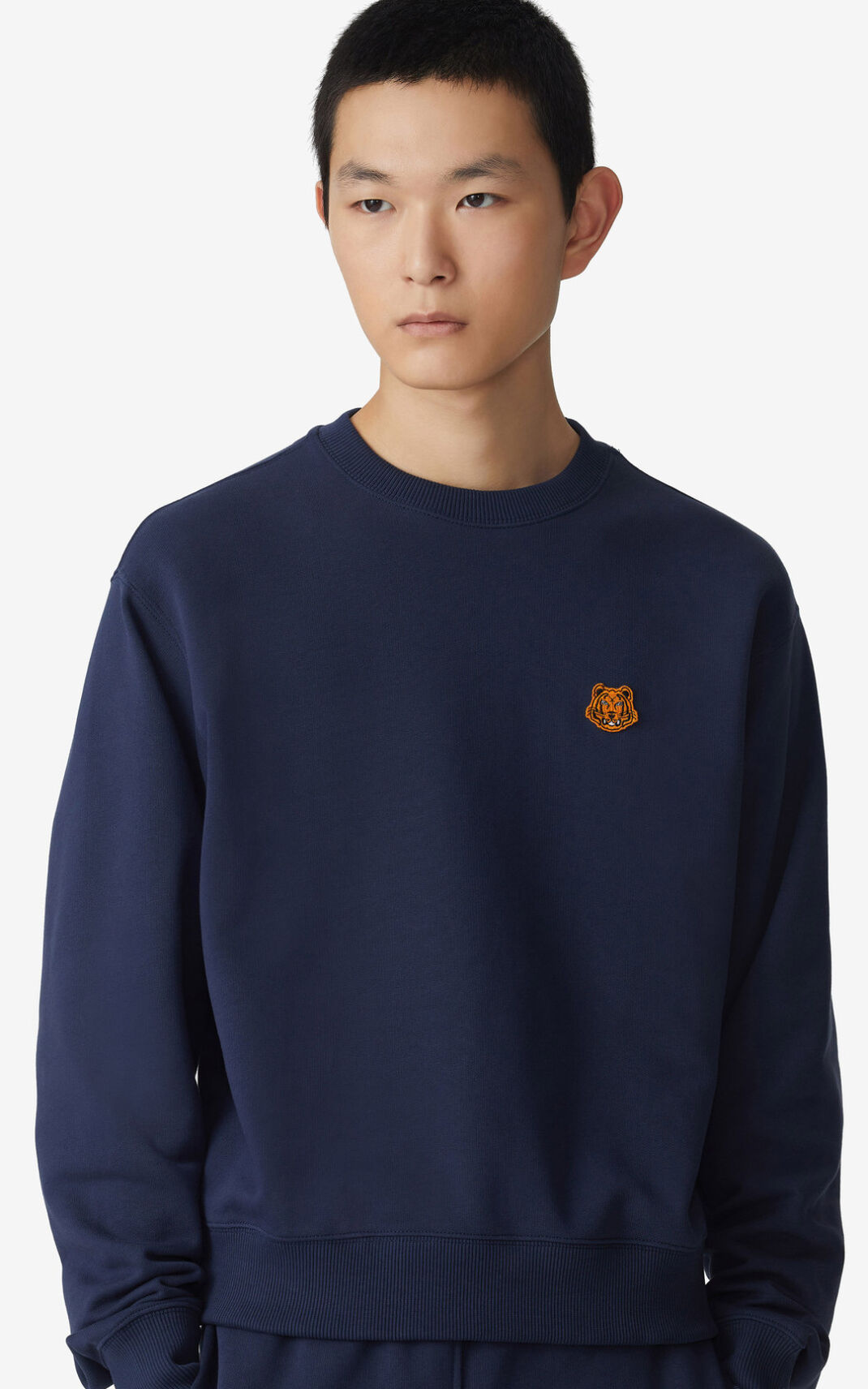 Kenzo Tiger Crest Sudadera Hombre Azul Marino Azules | 3751248-PN